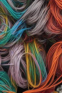 Electric Wiring Multicolored Installation Cable. IA technology Stock Illustration
