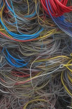 Electric Wiring Multicolored Installation Cable. IA technology Stock Illustration