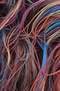 Electric Wiring Multicolored Installation Cable. IA technology Stock Illustration