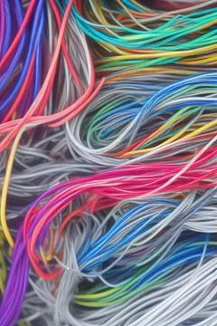 Electric Wiring Multicolored Installation Cable. IA technology Stock Illustration