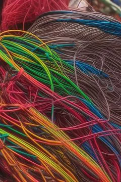 Electric Wiring Multicolored Installation Cable. IA technology Stock Illustration