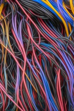 Electric Wiring Multicolored Installation Cable. IA technology Stock Illustration