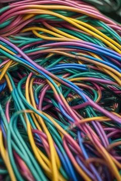 Electric Wiring Multicolored Installation Cable. IA technology Stock Illustration
