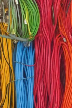 Electric Wiring Multicolored Installation Cable. IA technology Stock Illustration