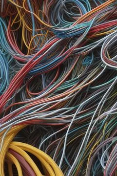 Electric Wiring Multicolored Installation Cable. IA technology Stock Illustration