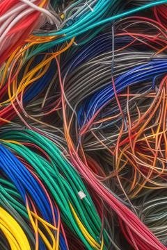 Electric Wiring Multicolored Installation Cable. IA technology Stock Illustration