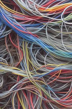 Electric Wiring Multicolored Installation Cable. IA technology Stock Illustration