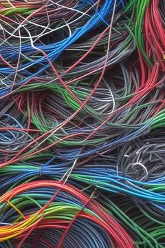 Electric Wiring Multicolored Installation Cable. IA technology Stock Illustration