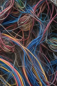 Electric Wiring Multicolored Installation Cable. IA technology Stock Illustration