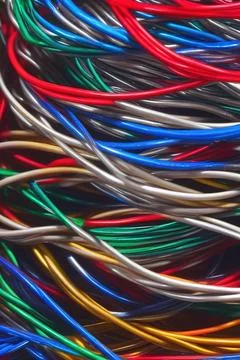 Electric Wiring Multicolored Installation Cable. IA technology Stock Illustration