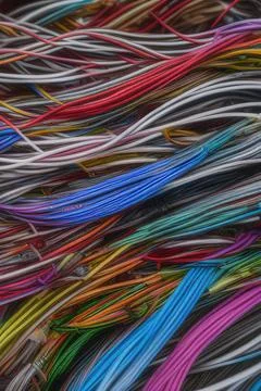 Electric Wiring Multicolored Installation Cable. IA technology Stock Illustration
