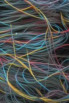 Electric Wiring Multicolored Installation Cable. IA technology Stock Illustration