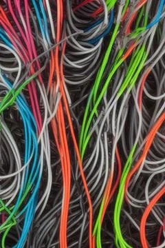 Electric Wiring Multicolored Installation Cable. IA technology Stock Illustration