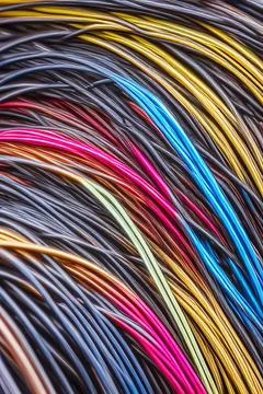 Electric Wiring Multicolored Installation Cable. IA technology Stock Illustration