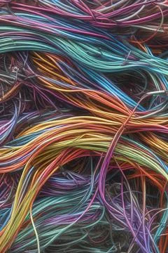 Electric Wiring Multicolored Installation Cable. IA technology Stock Illustration