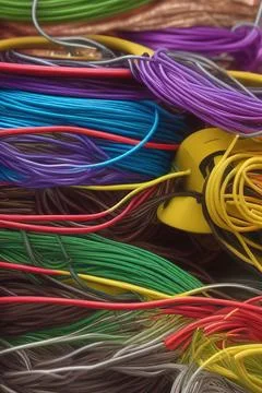 Electric Wiring Multicolored Installation Cable. IA technology Stock Illustration