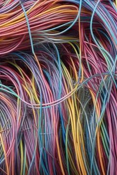 Electric Wiring Multicolored Installation Cable. IA technology Stock Illustration