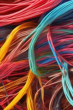 Electric Wiring Multicolored Installation Cable. IA technology Stock Illustration