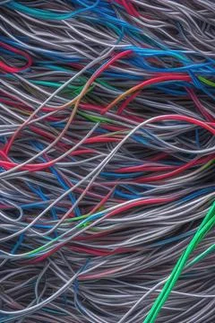 Electric Wiring Multicolored Installation Cable. IA technology Stock Illustration
