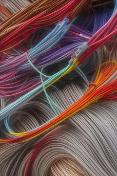 Electric Wiring Multicolored Installation Cable. IA technology Stock Illustration