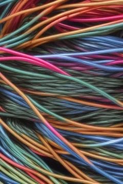 Electric Wiring Multicolored Installation Cable. IA technology Stock Illustration