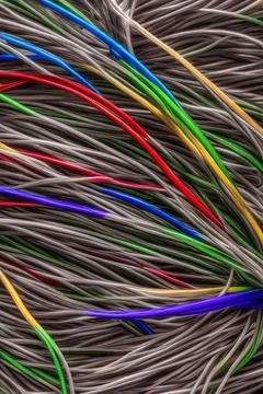 Electric Wiring Multicolored Installation Cable. IA technology Stock Illustration