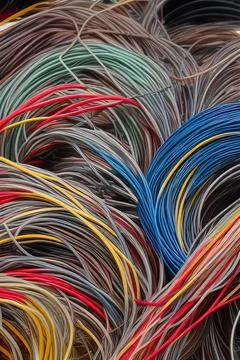 Electric Wiring Multicolored Installation Cable. IA technology Stock Illustration