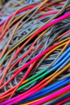 Electric Wiring Multicolored Installation Cable. IA technology Stock Illustration