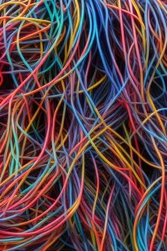 Electric Wiring Multicolored Installation Cable. IA technology Stock Illustration