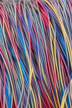 Electric Wiring Multicolored Installation Cable. IA technology Stock Illustration