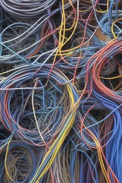 Electric Wiring Multicolored Installation Cable. IA technology Stock Illustration