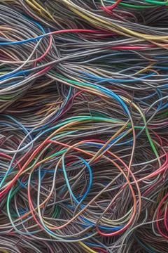 Electric Wiring Multicolored Installation Cable. IA technology Stock Illustration