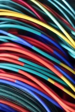 Electric Wiring Multicolored Installation Cable. IA technology Stock Illustration