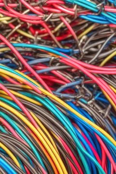 Electric Wiring Multicolored Installation Cable. IA technology Stock Illustration