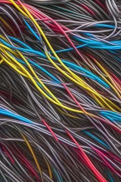 Electric Wiring Multicolored Installation Cable. IA technology Stock Illustration