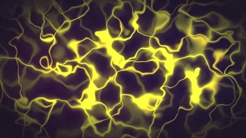 Electric yellow lightning on black background video footage animation Stock Footage 331273379