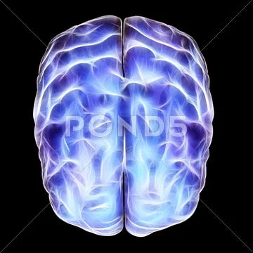 Electrical activity in the brain Stock Illustration