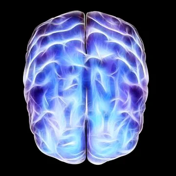 Electrical activity in the brain Stock Illustration