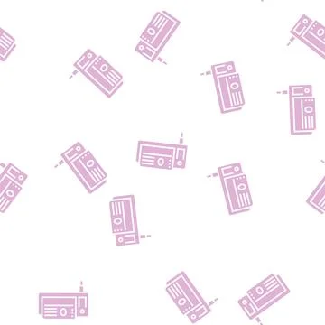 Electrical adapter glyph seamless pattern Illustrazione stock