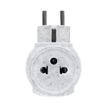 Electrical adapter plug isolated on white background. Stock Photos