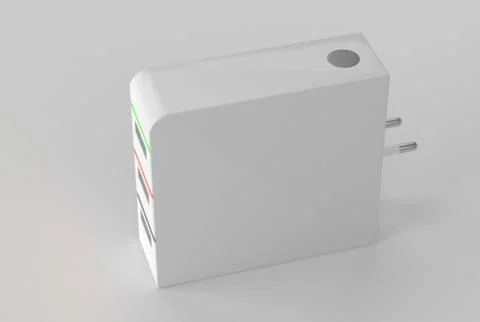 Electrical adapter to USB port on a white background 3d render Stock Illustration
