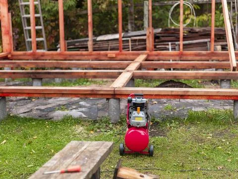 Electrical air compressor Foto stock