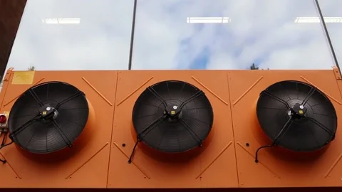 Electrical air ventilation fan system outdoors Stock-Footage 211605532