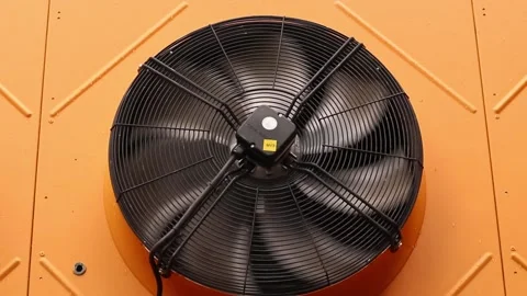 Electrical air ventilation fan system outdoors Stock Footage 211605621