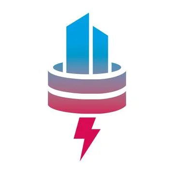  Electrical and Communication Logo, Lighting financial charging icon 스톡 일러스트