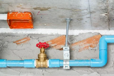 Electrical and sanitary distribution system Stock Photos