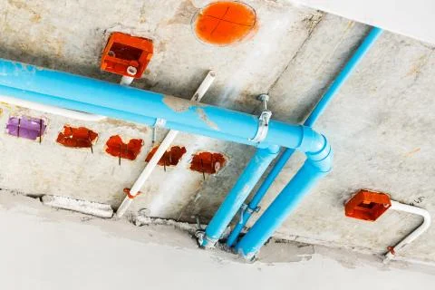 Electrical and sanitary distribution system Stock Photos
