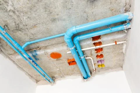 Electrical and sanitary distribution system Stock Photos