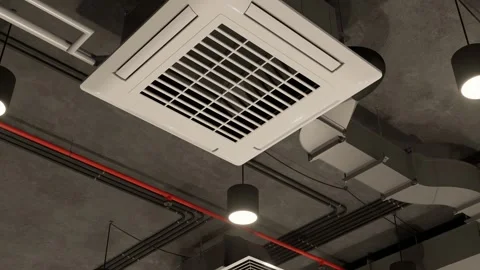 Electrical and ventilation systems. Сommunications under the ceiling Stock Footage 292239516