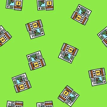 Electrical audit vector seamless pattern Stock Illustration